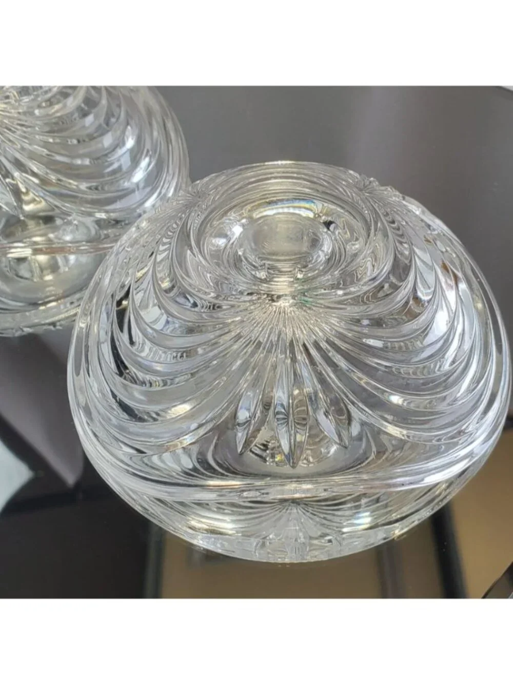 Vintage Royal Crystal Rock Aurea Taper Single Light Candle Holder - Set of 2